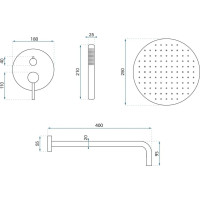 Sprchová podomietková súprava REA FOSS CLIF - inox