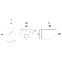 Závesné WC REA CARLO mini Tornado NF + Duroplast sedátko flat - biele