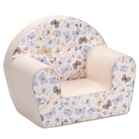 Detské kresielko MINI - Motýliky - biele/béžové