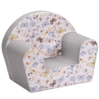 Detské kresielko MINI - Motýliky - biele / šedé