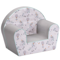 Detské kresielko MINI - Jednorožce - biele / šedé