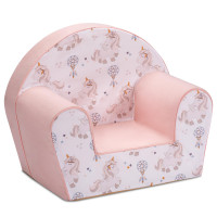 Detské kresielko MINI - Jednorožce - biele/ružové