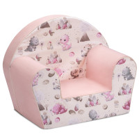 Detské kresielko MINI - Dinosaury - krémové/ružové Detské kresielko MINI - Dinosaury - krémové/ružové