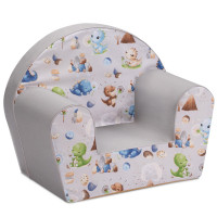 Detské kresielko MINI - Dinosaury - šedé