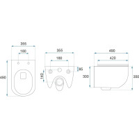 Závesné WC REA CARLO mini Tornado NFQ + Duroplast sedátko flat - biele