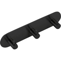 Sapho Samolepiaci trojháčik, okrúhly, čierna mat 32203B