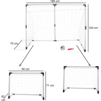 Futbalová bránka pre deti 2v1 - 185x120x70 cm
