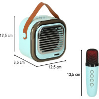 Sada karaoke reproduktora Bluetooth + 2 mikrofóny - modrý
