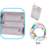Dekoratívne LED svietidlá na drôtiku 5 m 50 LED - multicolour