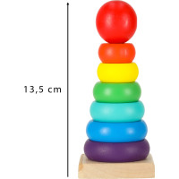 Drevená veža pyramída- Dúha - 13 cm