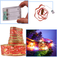 Svietiaca dekoratívna LED stuha 100 LED na vianočný stromček - viacfarebná