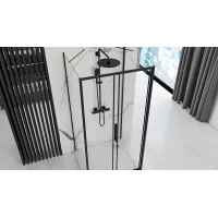 Nástenný sprchovací kút MAXMAX Rea RAPID slide 100x100x100 cm - čierny