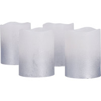 Solight sada LED sviečok s časovačom, 4x sviečka, 6,5 cm, strieborná farba, 4xCR2032 súčasťou