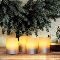 Solight sada LED sviečok s časovačom, 4x sviečka, 6,5 cm, strieborná farba, 4xCR2032 súčasťou