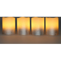 Solight sada LED sviečok s časovačom, 4x sviečka, 6,5 cm, strieborná farba, 4xCR2032 súčasťou