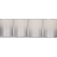 Solight sada LED sviečok s časovačom, 4x sviečka, 6,5 cm, strieborná farba, 4xCR2032 súčasťou