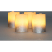 Solight sada LED sviečok s časovačom, 4x sviečka, 6,5 cm, strieborná farba, 4xCR2032 súčasťou