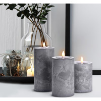 Solight sada LED sviečok s časovačom, 3x sviečka, 10/13/15cm, šedá, 2xAA