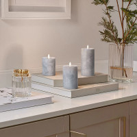 Solight sada LED sviečok s časovačom, 3x sviečka, 10/13/15cm, šedá, 2xAA