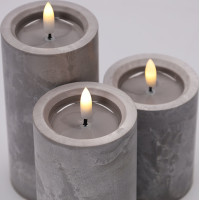 Solight sada LED sviečok s časovačom, 3x sviečka, 10/13/15cm, šedá, 2xAA