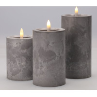 Solight sada LED sviečok s časovačom, 3x sviečka, 10/13/15cm, šedá, 2xAA