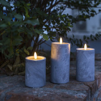 Solight sada LED sviečok s časovačom, 3x sviečka, 10/13/15cm, šedá, 2xAA