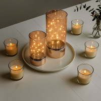 Solight sada dvoch vianočných LED svetielok, 15/20cm, 30x LED, AA batéria