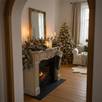 Solight LED vianočný lampáš biely, 20cm, časovač, 2x AA