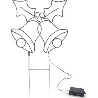 Solight LED vonkajšia dekorácia zvončeky, 100x LED, časovač, 55cm, 3x AA