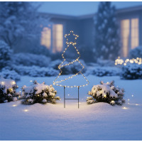 Solight LED vonkajšia dekorácia vianočný stromček, 85x LED, časovač, 68cm, 3x AA