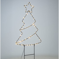 Solight LED vonkajšia dekorácia vianočný stromček, 85x LED, časovač, 68cm, 3x AA