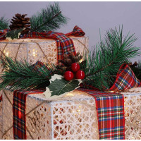 Solight sada 3 LED vianočných darčekov, 48x LED, IP44, 230V