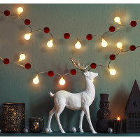 Solight LED vianočná retiazka červená-biela, 20x LED, 1,5m, 2xAA