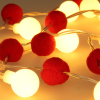 Solight LED vianočná retiazka červená-biela, 20x LED, 1,5m, 2xAA