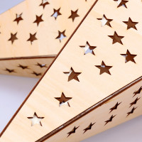 Solight LED drevená vianočná hviezda, závesná, časovač, 20x LED, 65cm, 2x AA