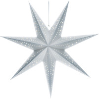 Solight LED vianočná hviezda strieborná, závesná, časovač, 60cm, 20x LED, 2x AA