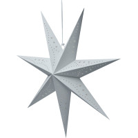 Solight LED vianočná hviezda strieborná, závesná, časovač, 60cm, 20x LED, 2x AA