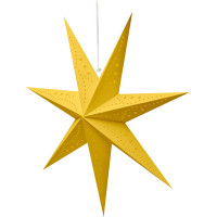 Solight LED vianočná hviezda zlatá, závesná, časovač, 60cm, 20x LED, 2x AA