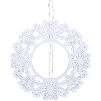 Solight LED drevený vianočný veniec, 10x LED, biela, 30cm, časovač, 2x AA