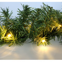 Solight LED vianočné girlanda s ihličím, 5m, 80x LED, časovač, 3xAA, IP44