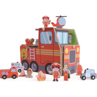 2Kids Toys Drevená stanica Hasiči 2 v 1