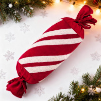 Vianočný vankúš SWEET CANDY 60 cm - červený/biely