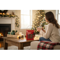 Sada utierok MAGICAL CHRISTMAS v darčekovom balení - 2 kusy - červená/pruhy