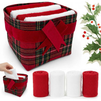 Sada uterákov na ruky MAGIC HOLIDAY v darčekovom balení - 4 kusy - červená/biela