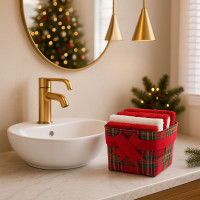 Sada uterákov na ruky MAGIC HOLIDAY v darčekovom balení - 4 kusy - červená/biela