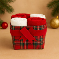 Sada uterákov na ruky MAGIC HOLIDAY v darčekovom balení - 4 kusy - červená/biela