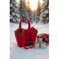 Deka LUXE Winter Moment v darčekovom balení 120x180 cm - červená/károvaná