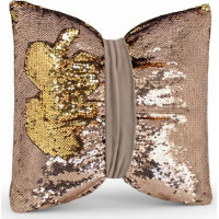 Dekoračný vankúš GLAM SHINE 40x40 cm - béžový/zlatý