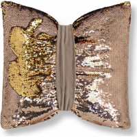 Dekoračný vankúš GLAM SHINE 40x40 cm - béžový/zlatý