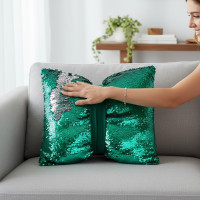 Dekoračný vankúš GLAM SHINE 40x40 cm - zelený/strieborný